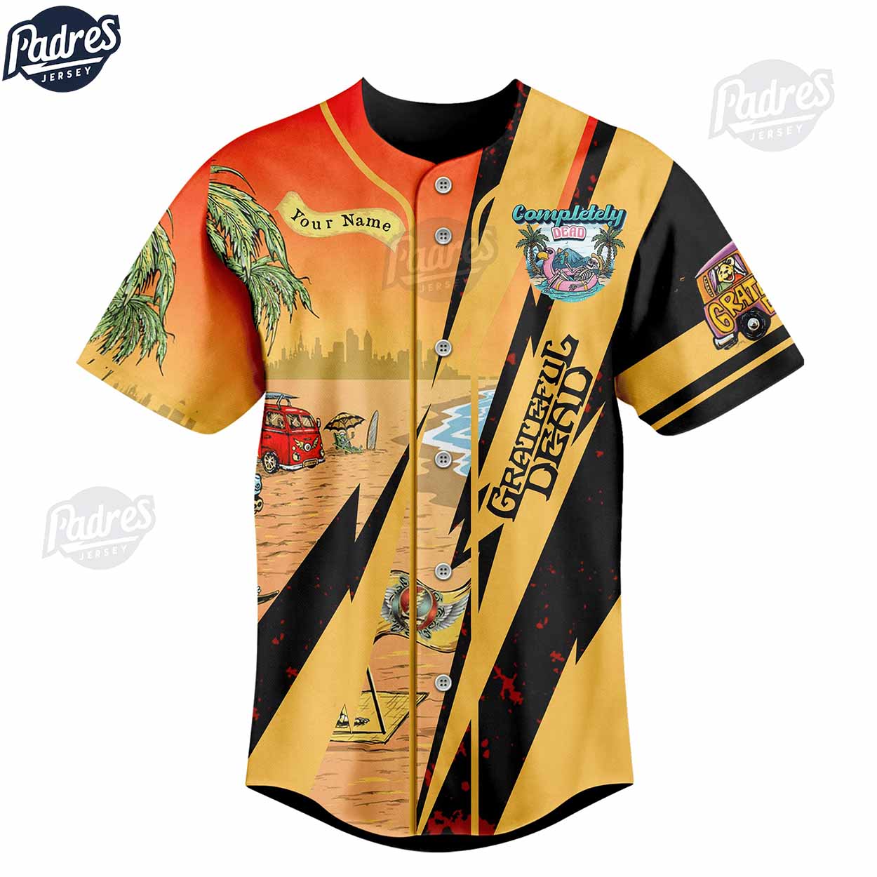 Custom Grateful Dead Sunshine Daydream Baseball Jersey - Padres Jersey Oasis: Elevate Your Baseball Style Game