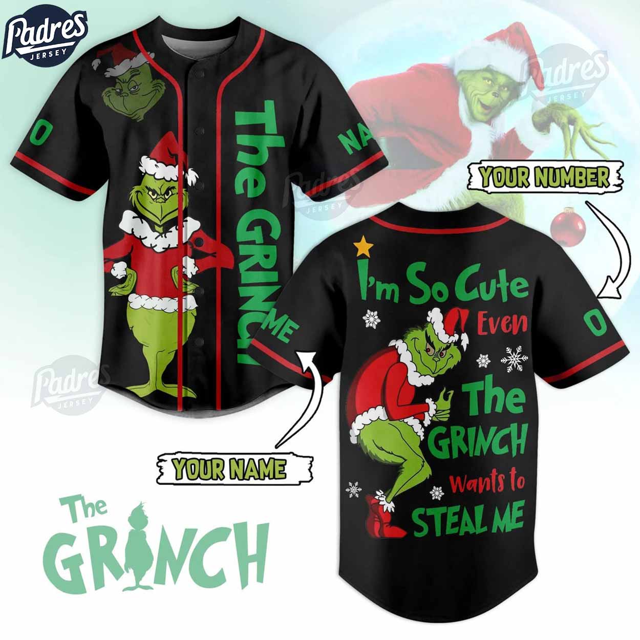 Custom Grinch Christmas Baseball Jersey - Padres Jersey Oasis: Elevate Your Baseball Style Game