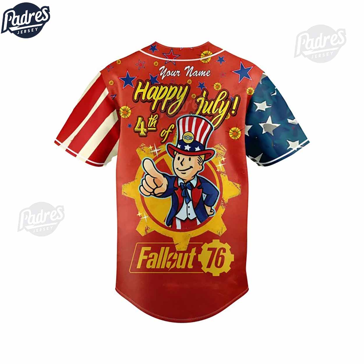Custom Happy 4th Of July Fallout Baseball Jersey - Padres Jersey Oasis: Elevate Your Baseball Style Game