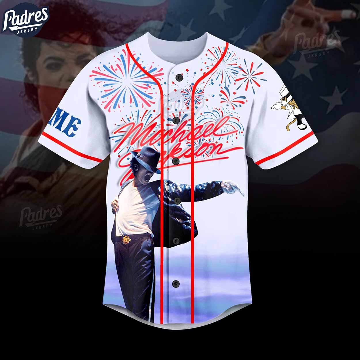Custom Happy 4th Of July Michael Jackson Baseball Jersey - Padres Jersey Oasis: Elevate Your Baseball Style Game