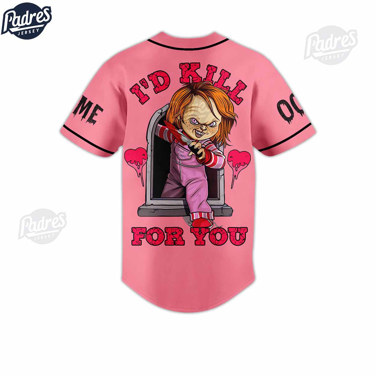 Custom Happy Valentine Chucky Wanna Play Baseball Jersey - Padres Jersey Oasis: Elevate Your Baseball Style Game