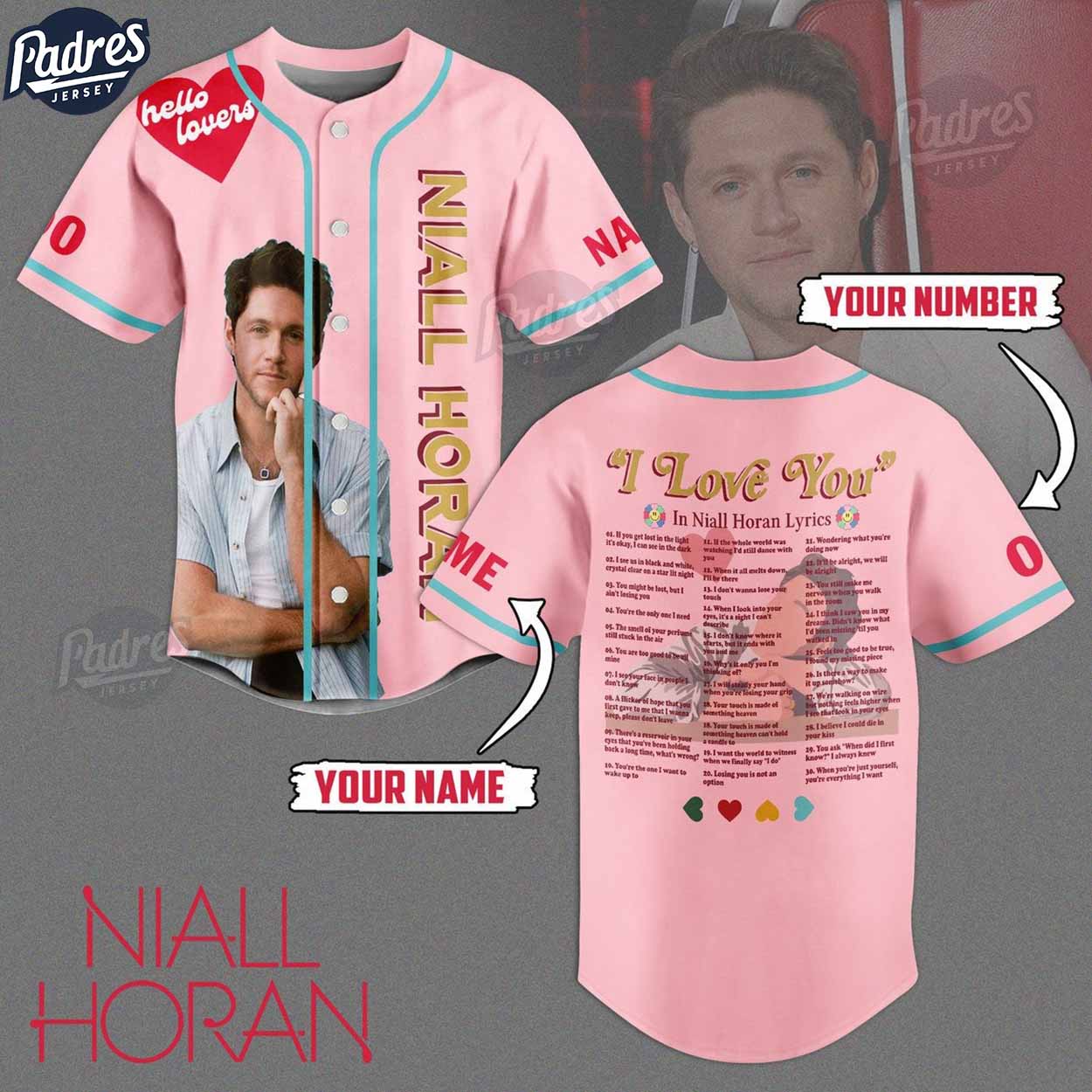 Custom Happy Valentine Niall Horan Baseball Jersey - Padres Jersey Oasis: Elevate Your Baseball Style Game