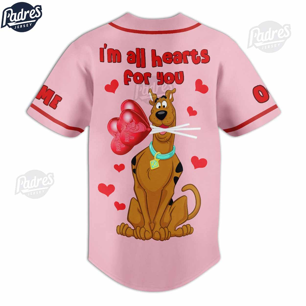 Custom Happy Valentine Scooby-Doo Baseball Jersey - Padres Jersey Oasis: Elevate Your Baseball Style Game