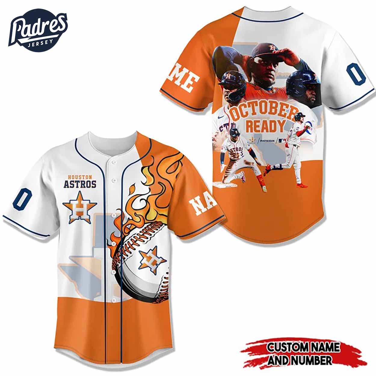 Custom Houston Astros October Ready Baseball Jersey Gifts - Padres Jersey Oasis: Elevate Your Baseball Style Game