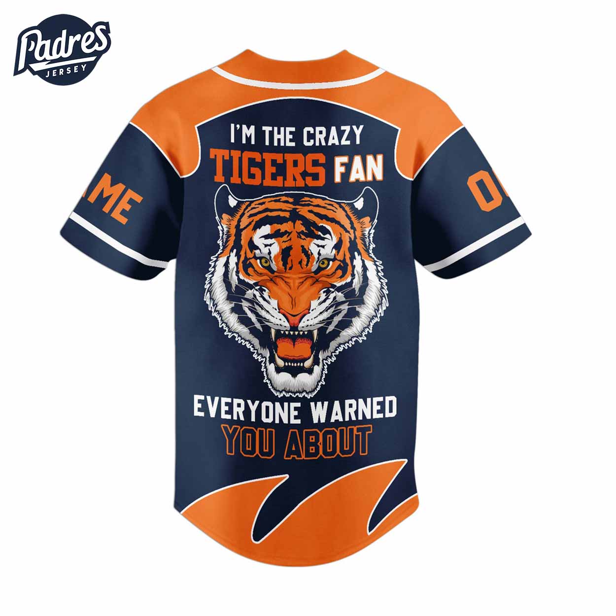 Custom I Am The Crazy Tigers Fan Auburn Tigers Football Baseball Jersey - Padres Jersey Oasis: Elevate Your Baseball Style Game