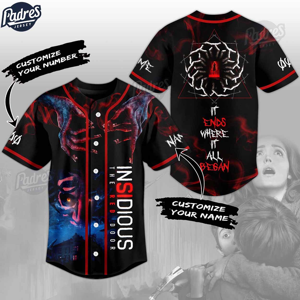 Custom Insidious The Red Door Baseball Jersey - Padres Jersey Oasis: Elevate Your Baseball Style Game