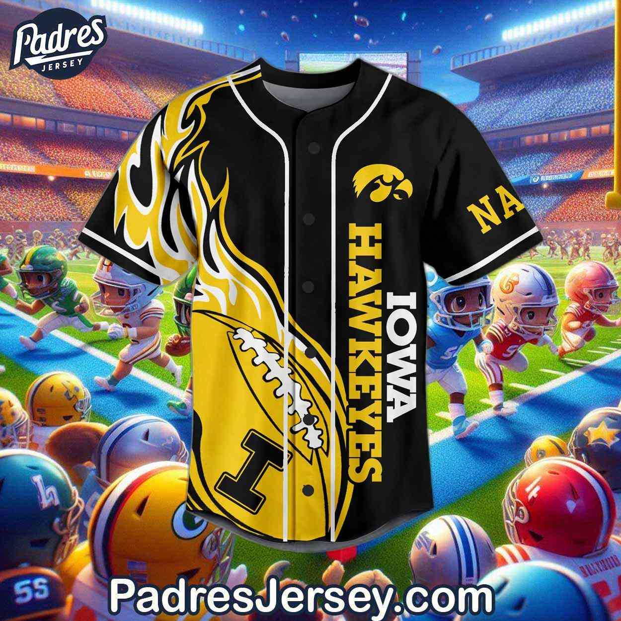Custom Iowa Hawkeyes Football Baseball Jersey - Padres Jersey Oasis: Elevate Your Baseball Style Game