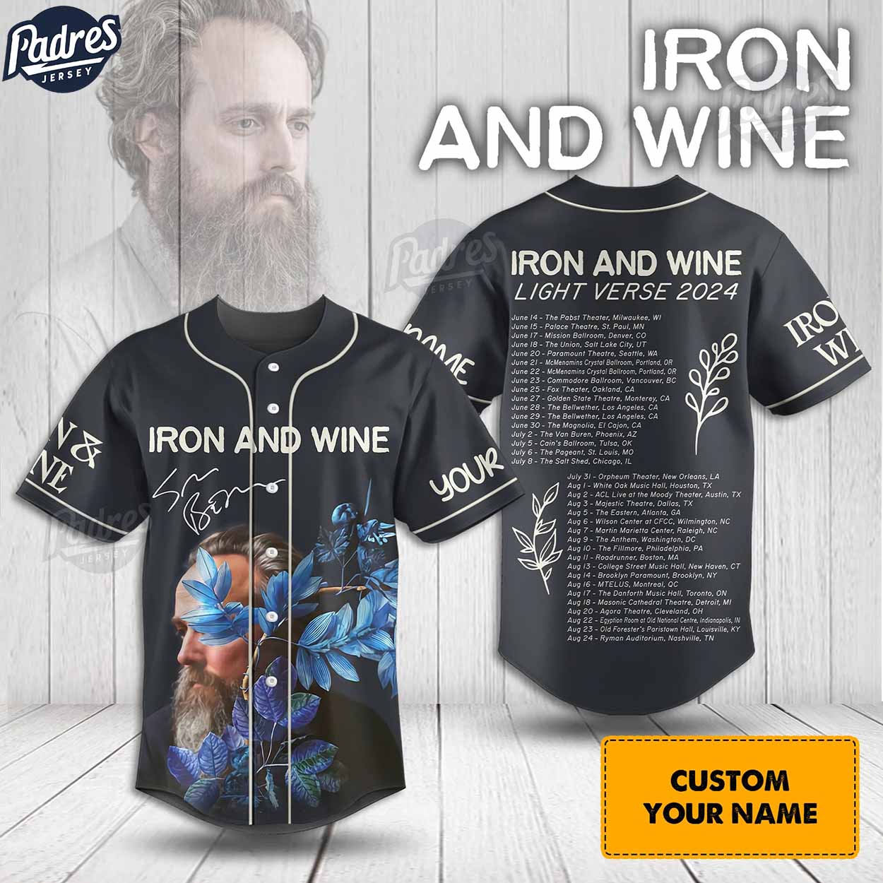 Custom Iron And Wine Light Verse 2024 Baseball Jersey - Padres Jersey Oasis: Elevate Your Baseball Style Game