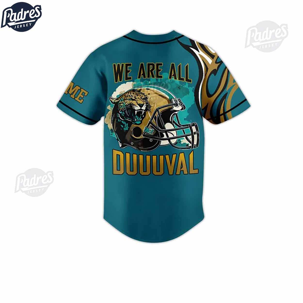 Custom Jacksonville Jaguars We Are Duuuval Baseball Jersey - Padres Jersey Oasis: Elevate Your Baseball Style Game