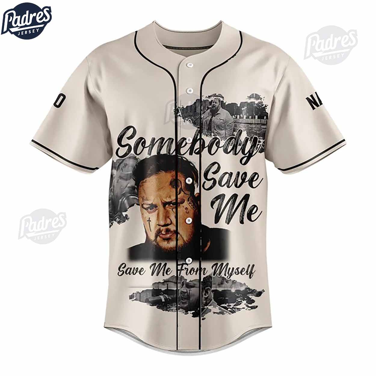 Custom Jelly Roll Somebody Save Me Baseball Jersey For Fans - Padres Jersey Oasis: Elevate Your Baseball Style Game