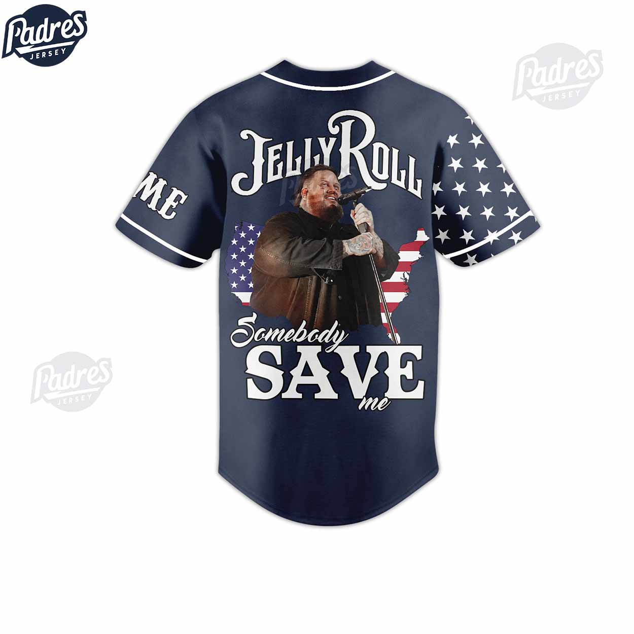 Custom Jelly Roll Somebody Save Me USA Baseball Jersey - Padres Jersey Oasis: Elevate Your Baseball Style Game