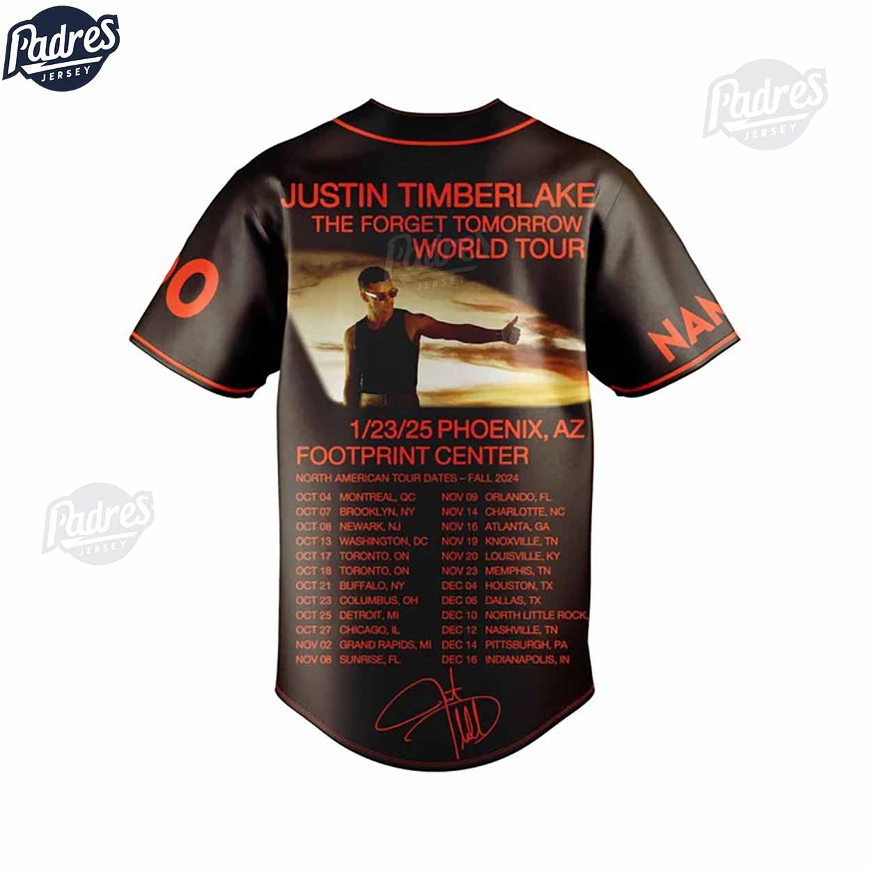 Custom Justin Timberlake World Tour Baseball Jersey - Padres Jersey Oasis: Elevate Your Baseball Style Game