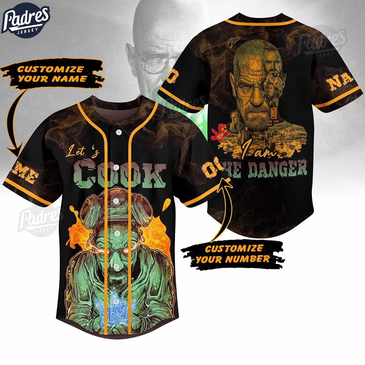 Custom Let's Cook Breaking Bad Baseball Jersey - Padres Jersey Oasis: Elevate Your Baseball Style Game