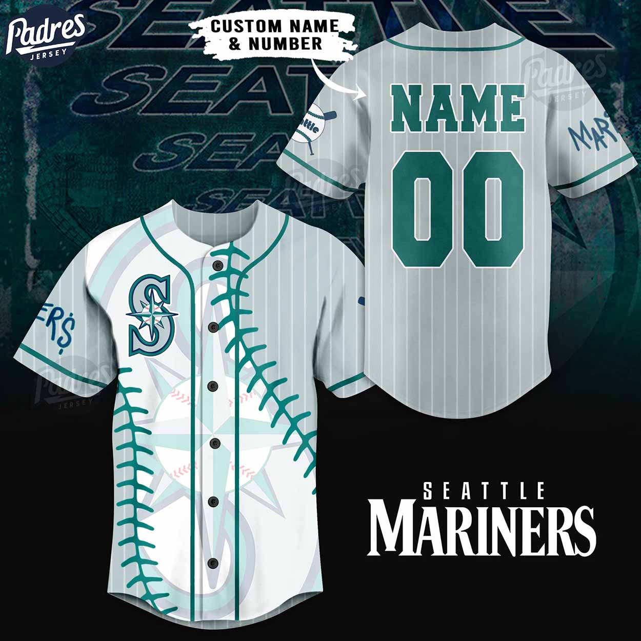 Custom Logo Seattle Mariners Baseball Jersey - Padres Jersey Oasis: Elevate Your Baseball Style Game