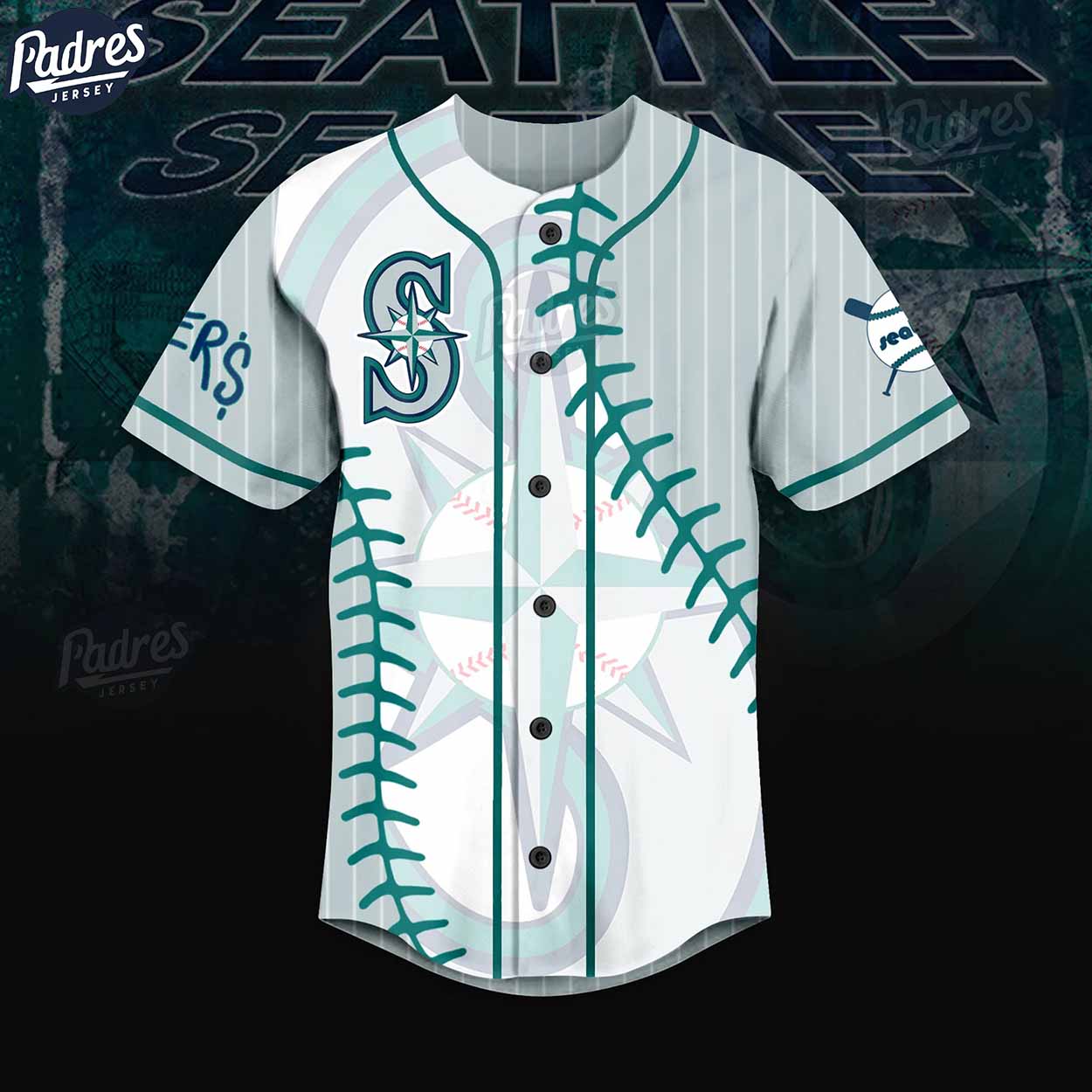 Custom Logo Seattle Mariners Baseball Jersey - Padres Jersey Oasis: Elevate Your Baseball Style Game