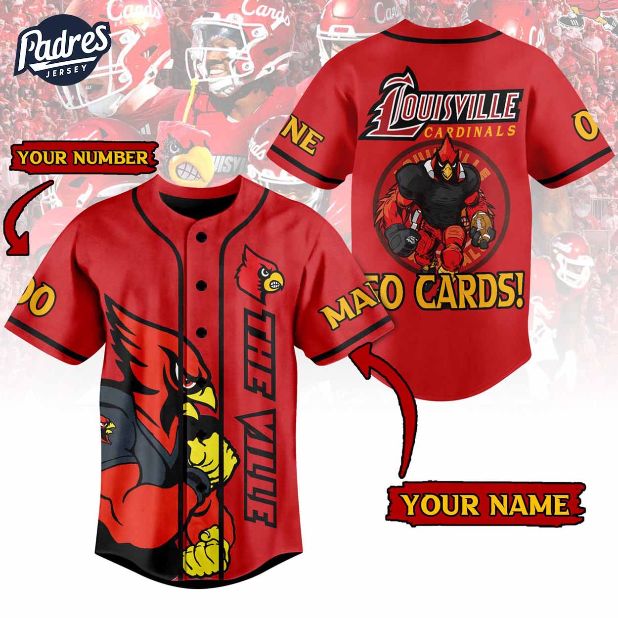 Custom Louisville Cardinals Football Baseball Jersey - Padres Jersey Oasis: Elevate Your Baseball Style Game