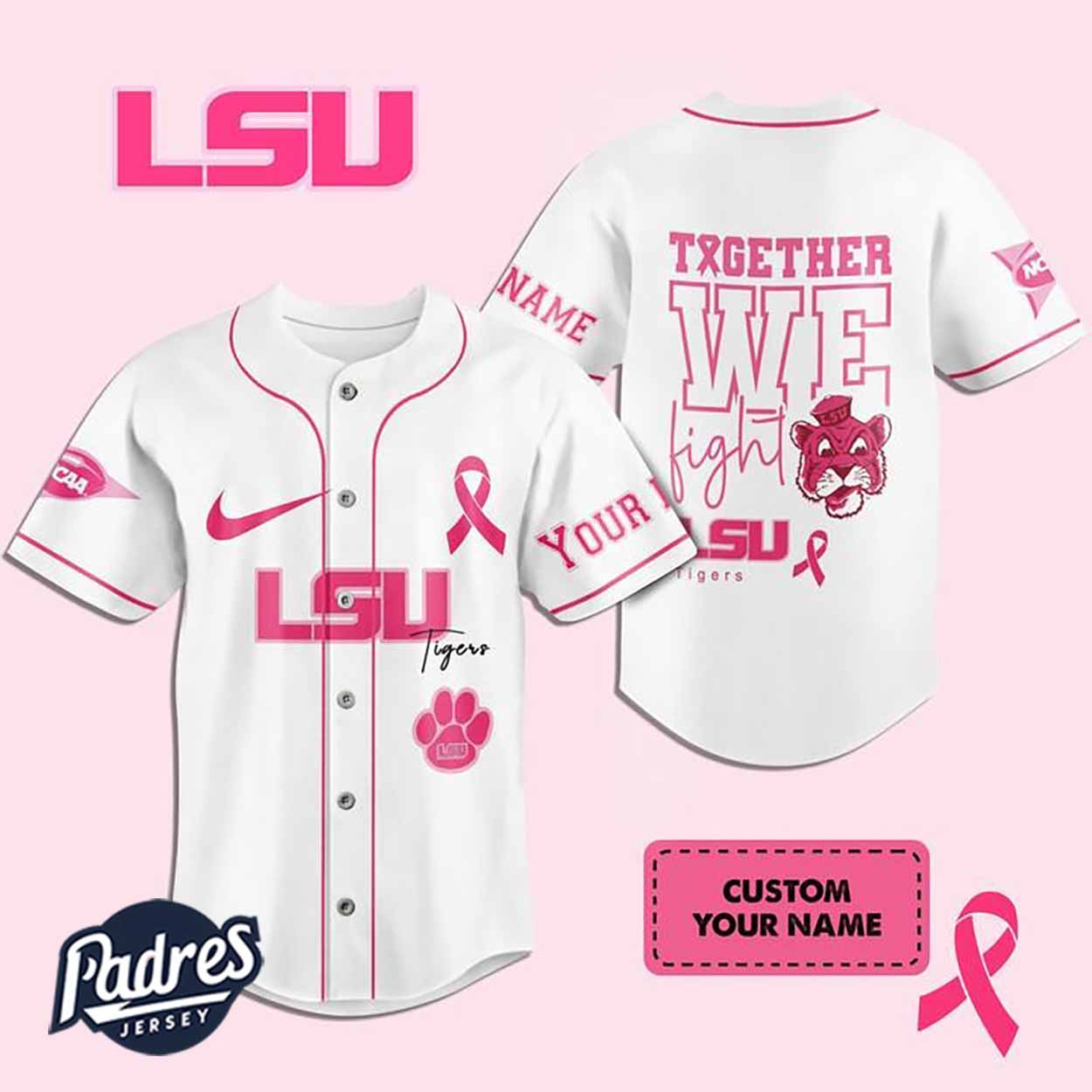 Custom Lsu Tigers Breast Cancer Baseball Jersey - Padres Jersey Oasis: Elevate Your Baseball Style Game