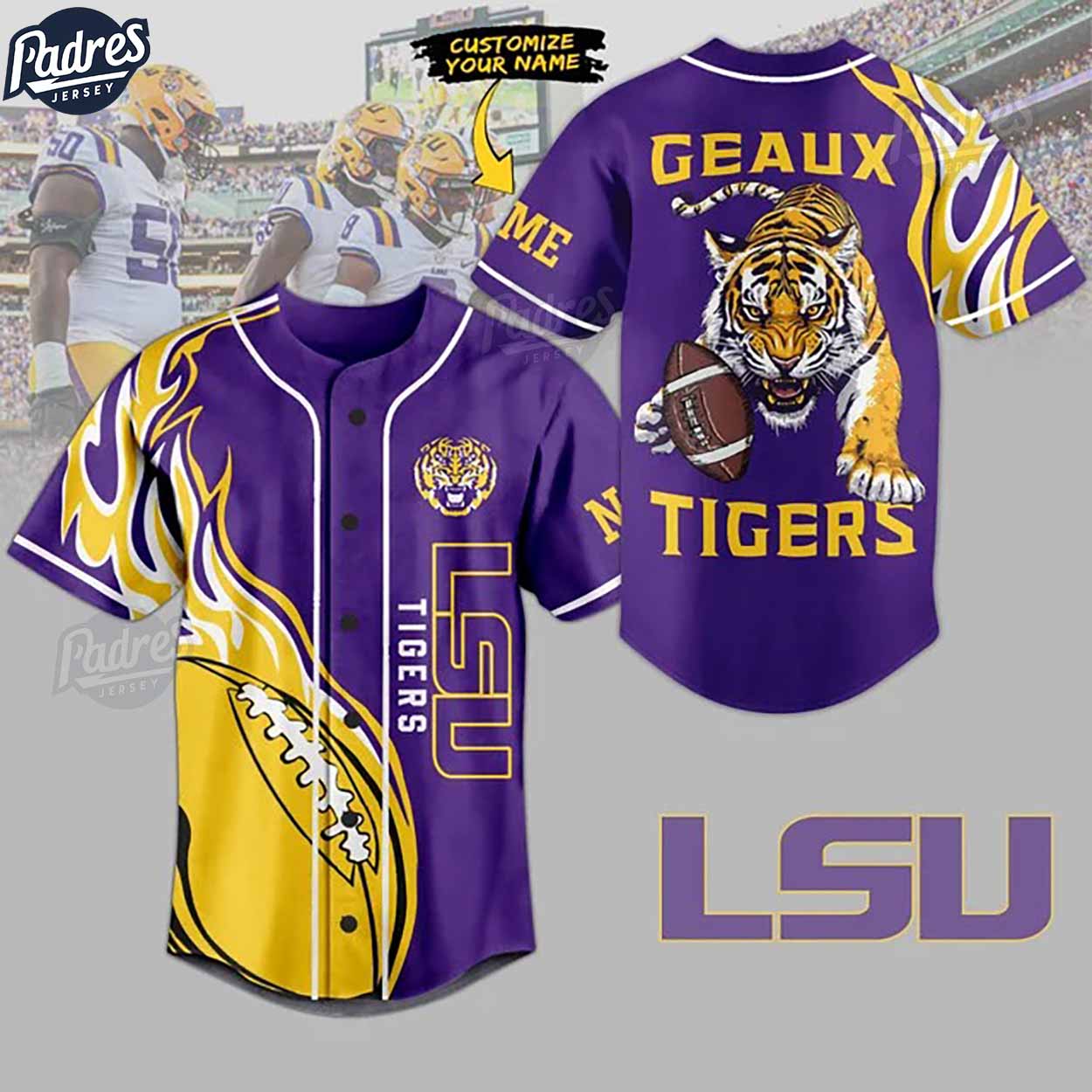 Custom Lsu Tigers Purple NCAA Football Baseball Jersey - Padres Jersey Oasis: Elevate Your Baseball Style Game