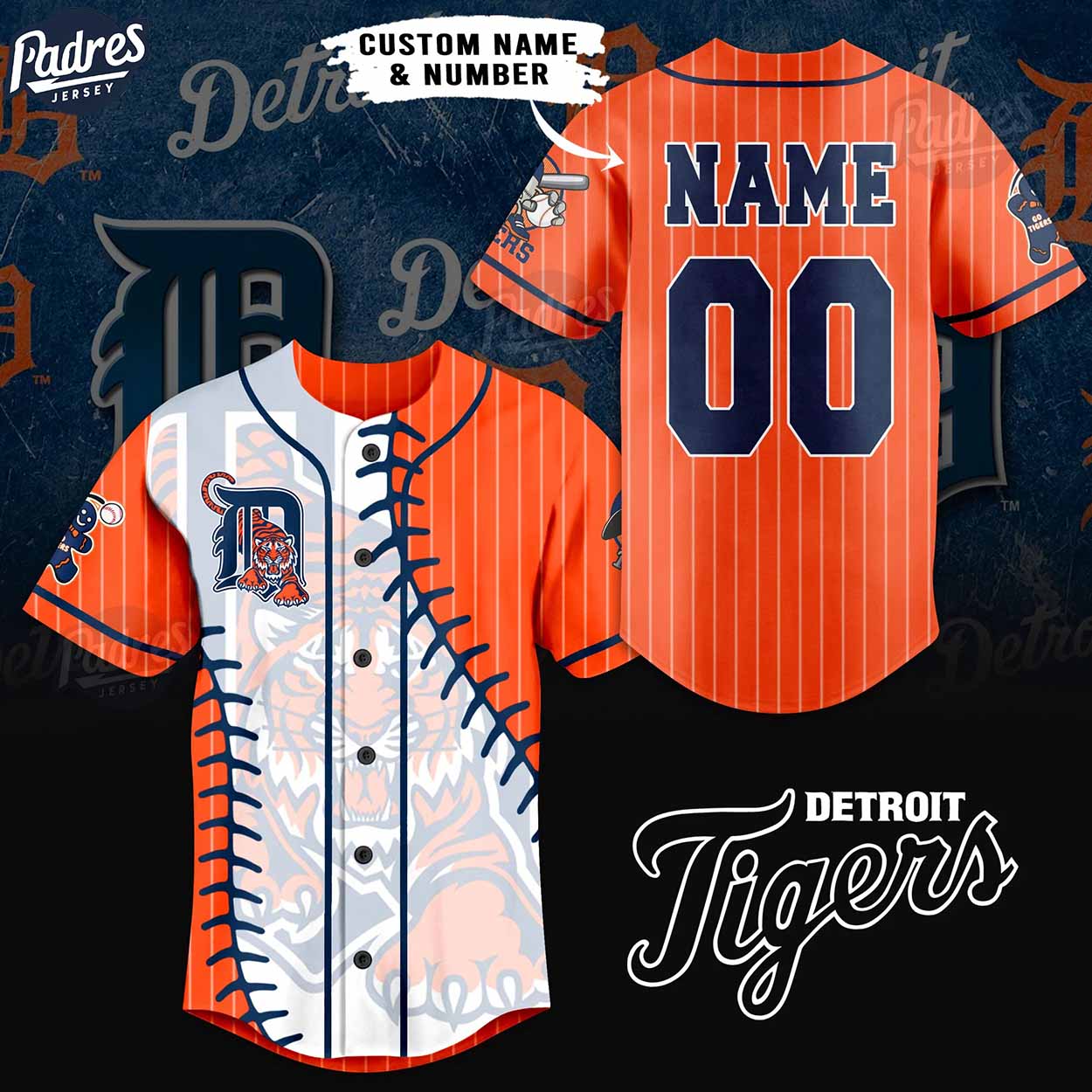 Custom MLB Detroit Tigers Orange Baseball Jersey - Padres Jersey Oasis: Elevate Your Baseball Style Game