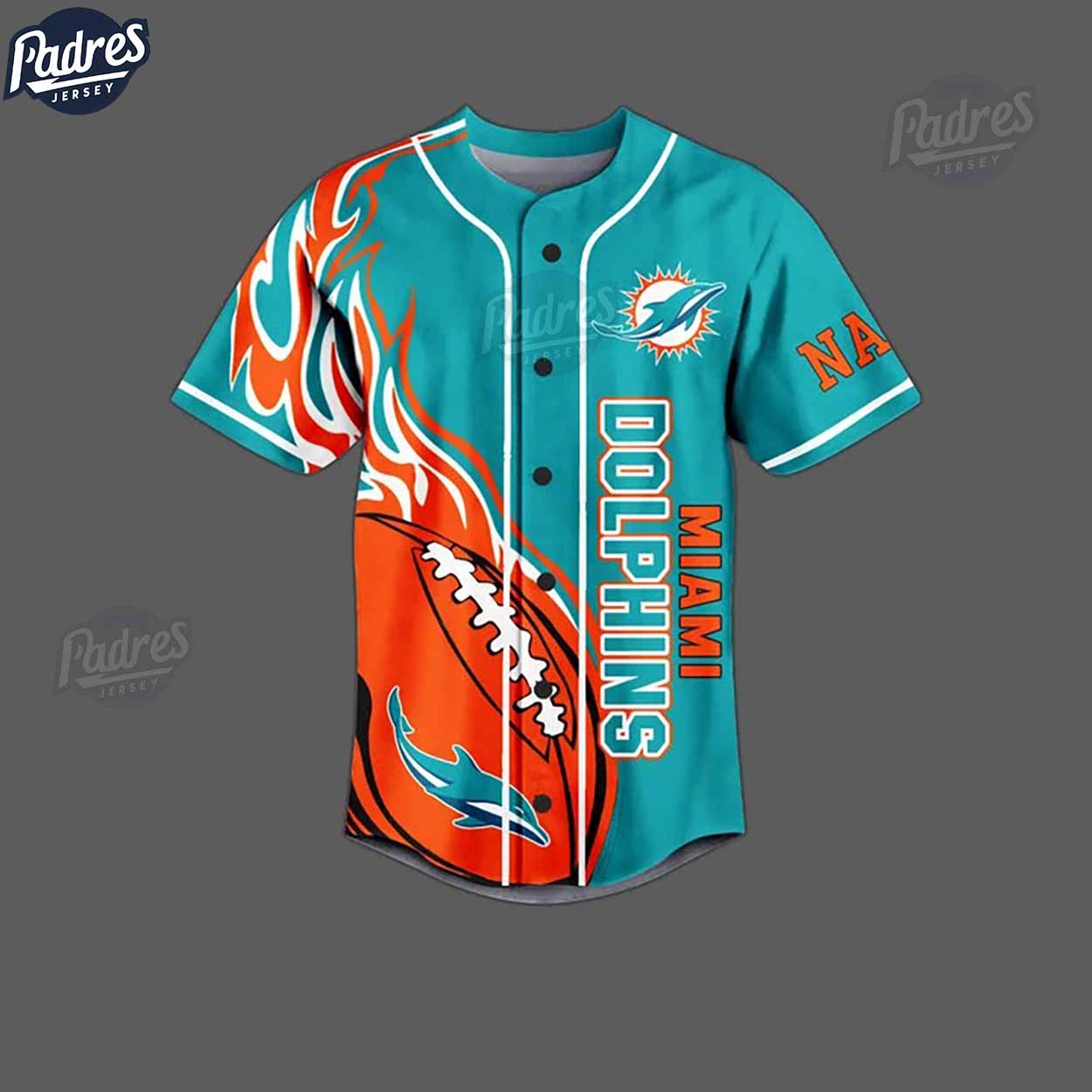 Custom Miami Dolphins Fins Up Baseball Jersey - Padres Jersey Oasis: Elevate Your Baseball Style Game