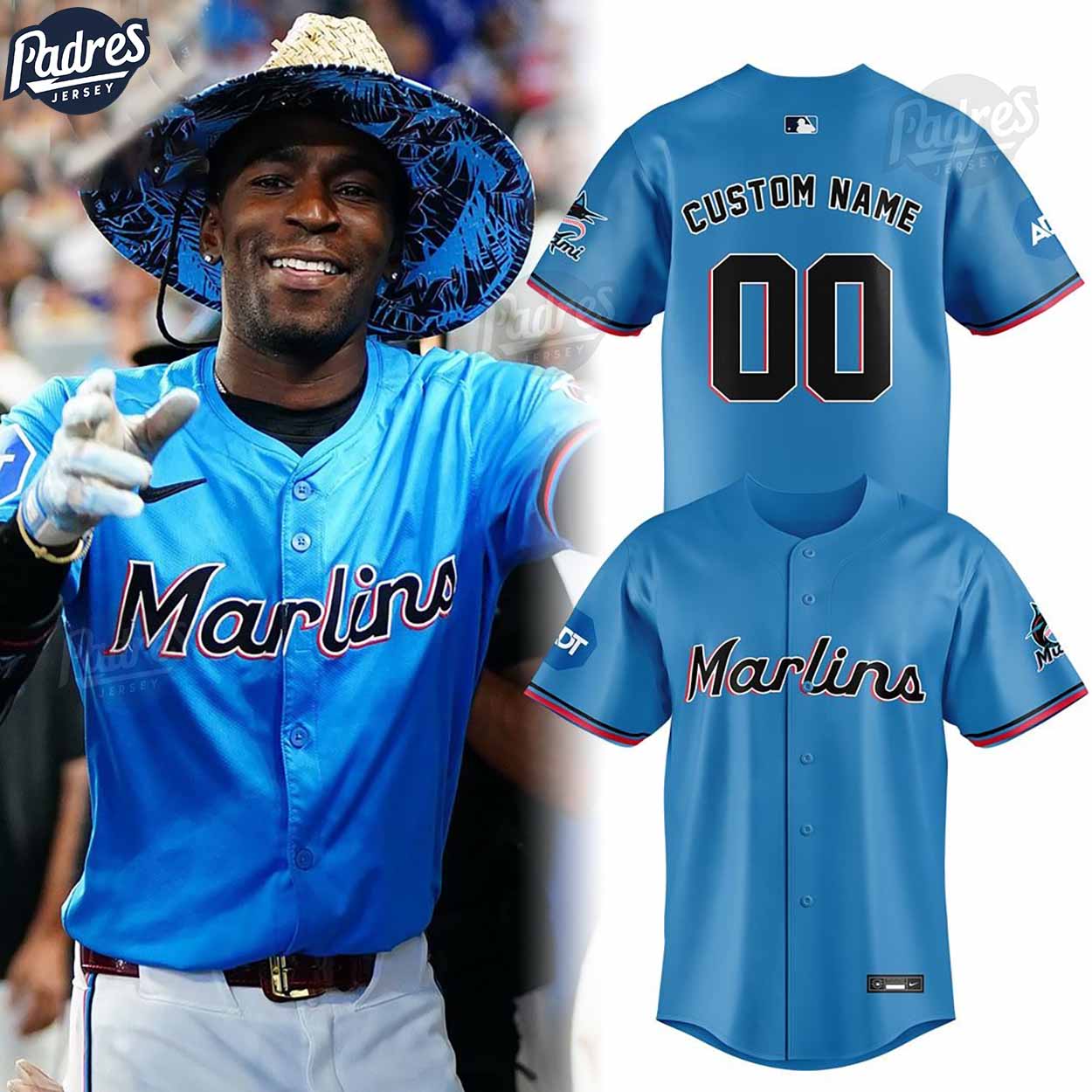 Custom Miami Marlins Blue Baseball Jersey - Padres Jersey Oasis: Elevate Your Baseball Style Game