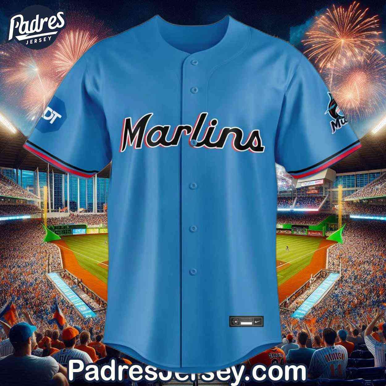 Custom Miami Marlins Blue Baseball Jersey - Padres Jersey Oasis: Elevate Your Baseball Style Game