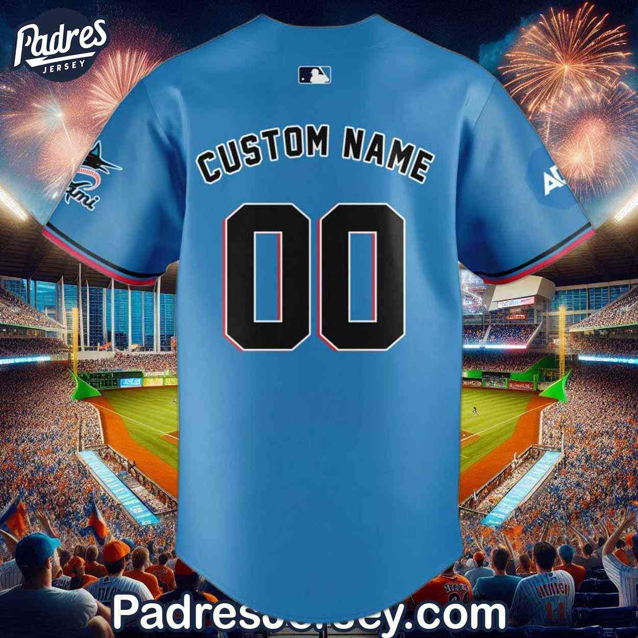 Custom Miami Marlins Blue Baseball Jersey - Padres Jersey Oasis: Elevate Your Baseball Style Game
