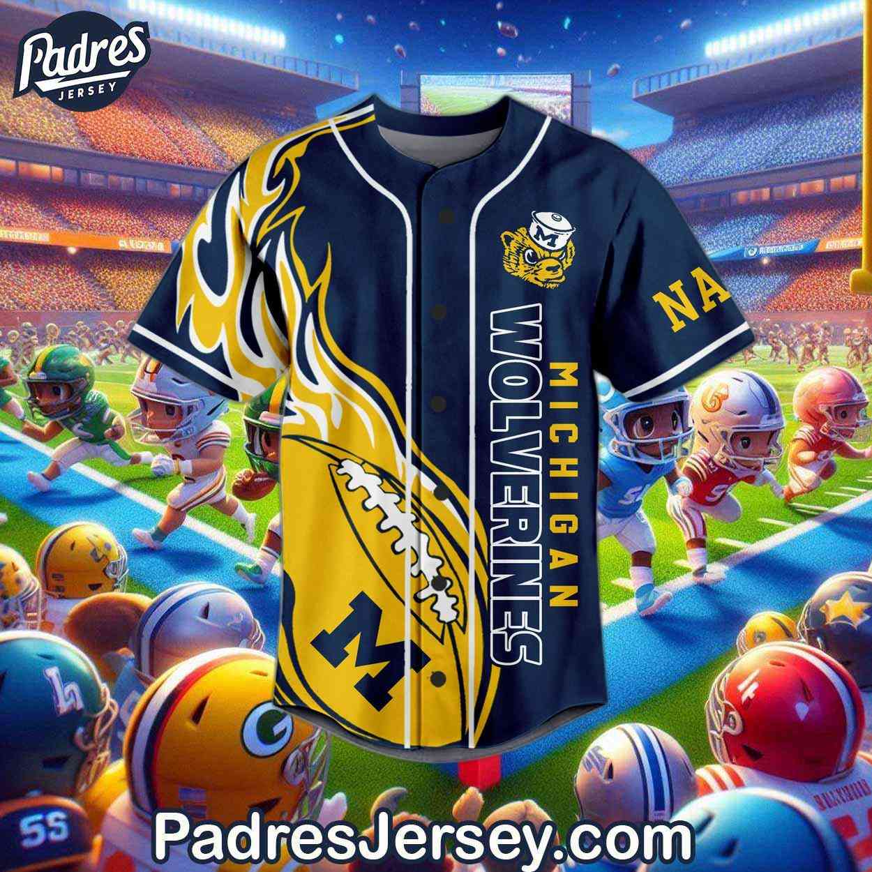 Custom Michigan Hail to The Victors Go Blue Football Baseball Jersey - Padres Jersey Oasis: Elevate Your Baseball Style Game