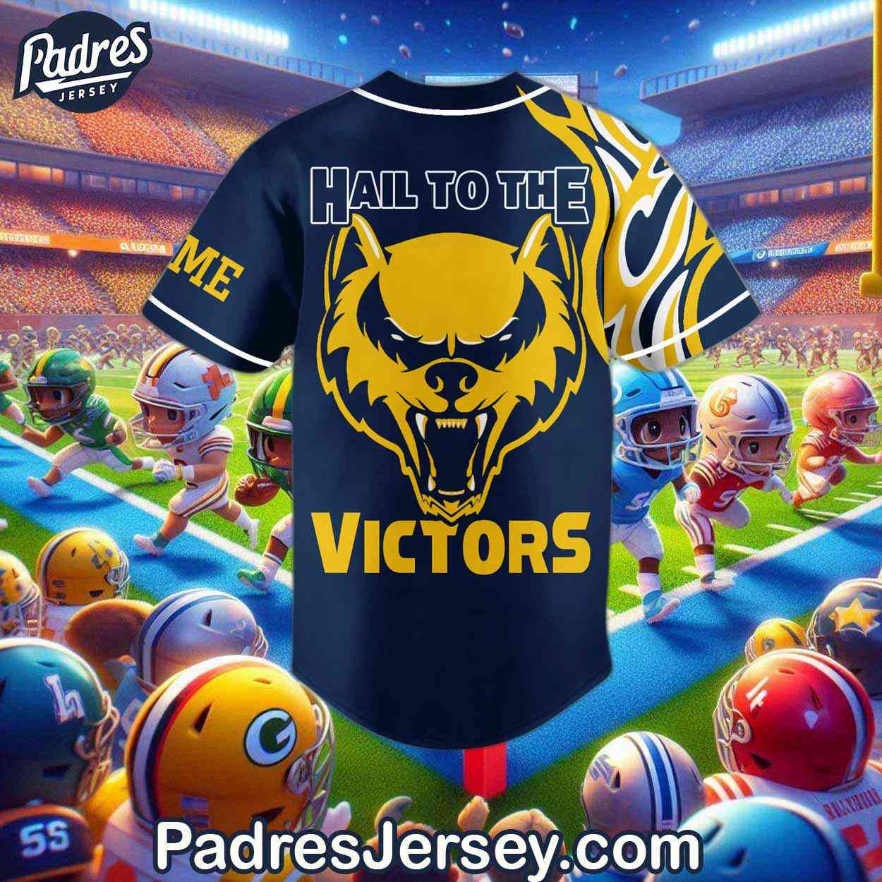 Custom Michigan Hail to The Victors Go Blue Football Baseball Jersey - Padres Jersey Oasis: Elevate Your Baseball Style Game