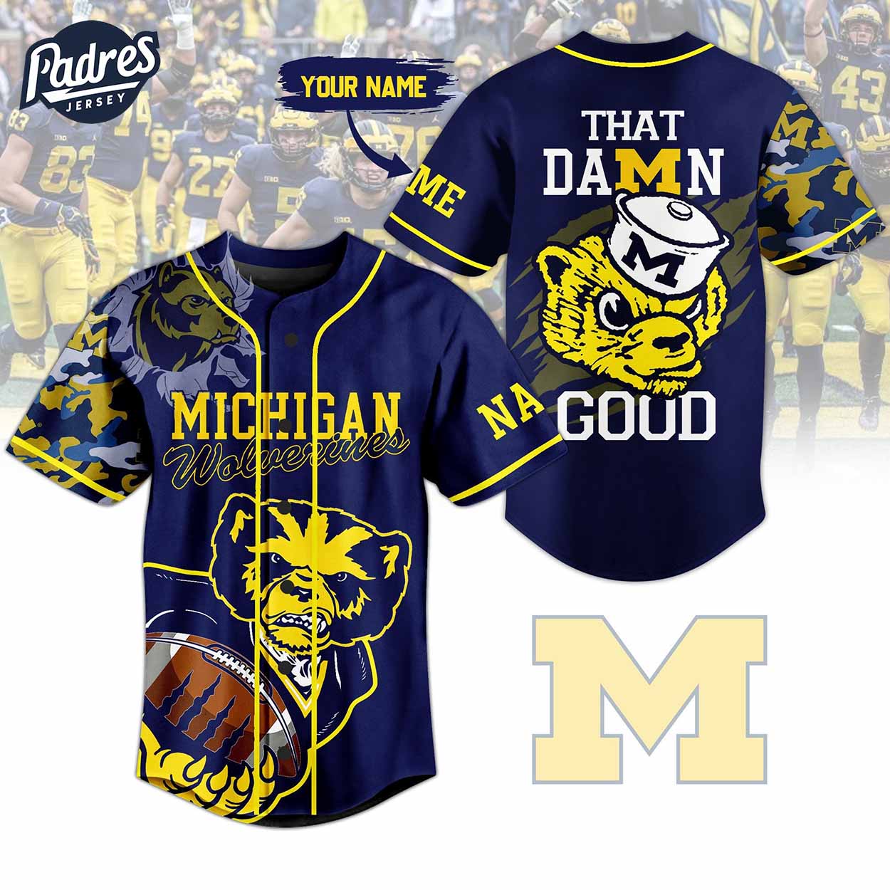 Custom Michigan Wolverines Football Baseball Jersey - Padres Jersey Oasis: Elevate Your Baseball Style Game