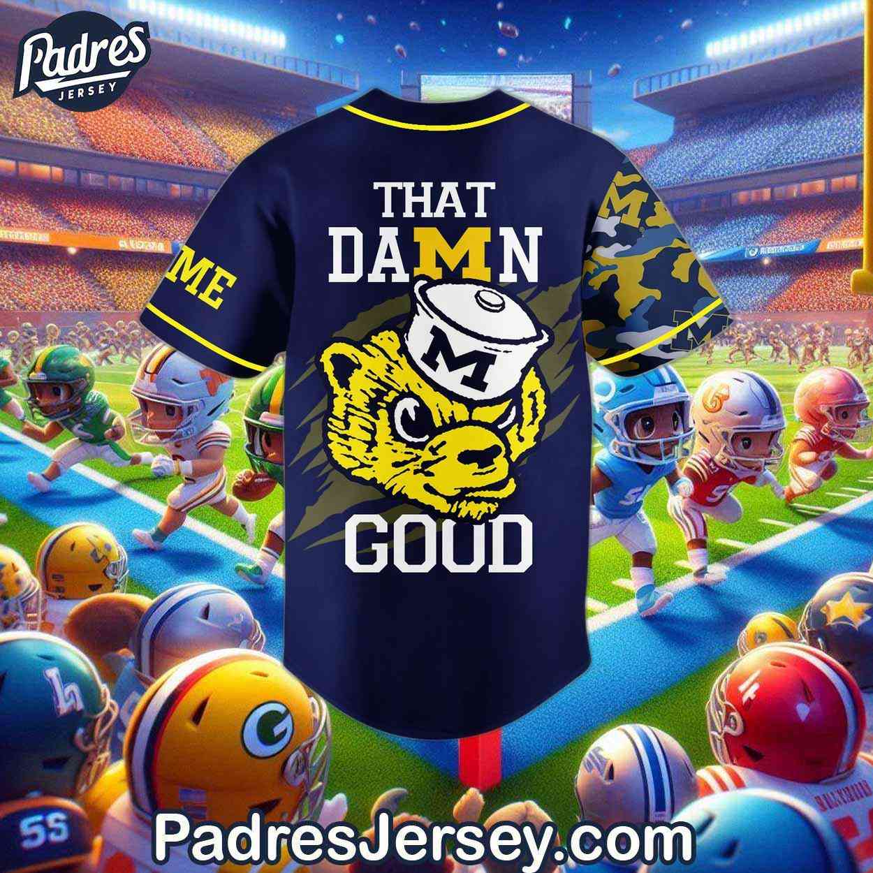 Custom Michigan Wolverines Football Baseball Jersey - Padres Jersey Oasis: Elevate Your Baseball Style Game