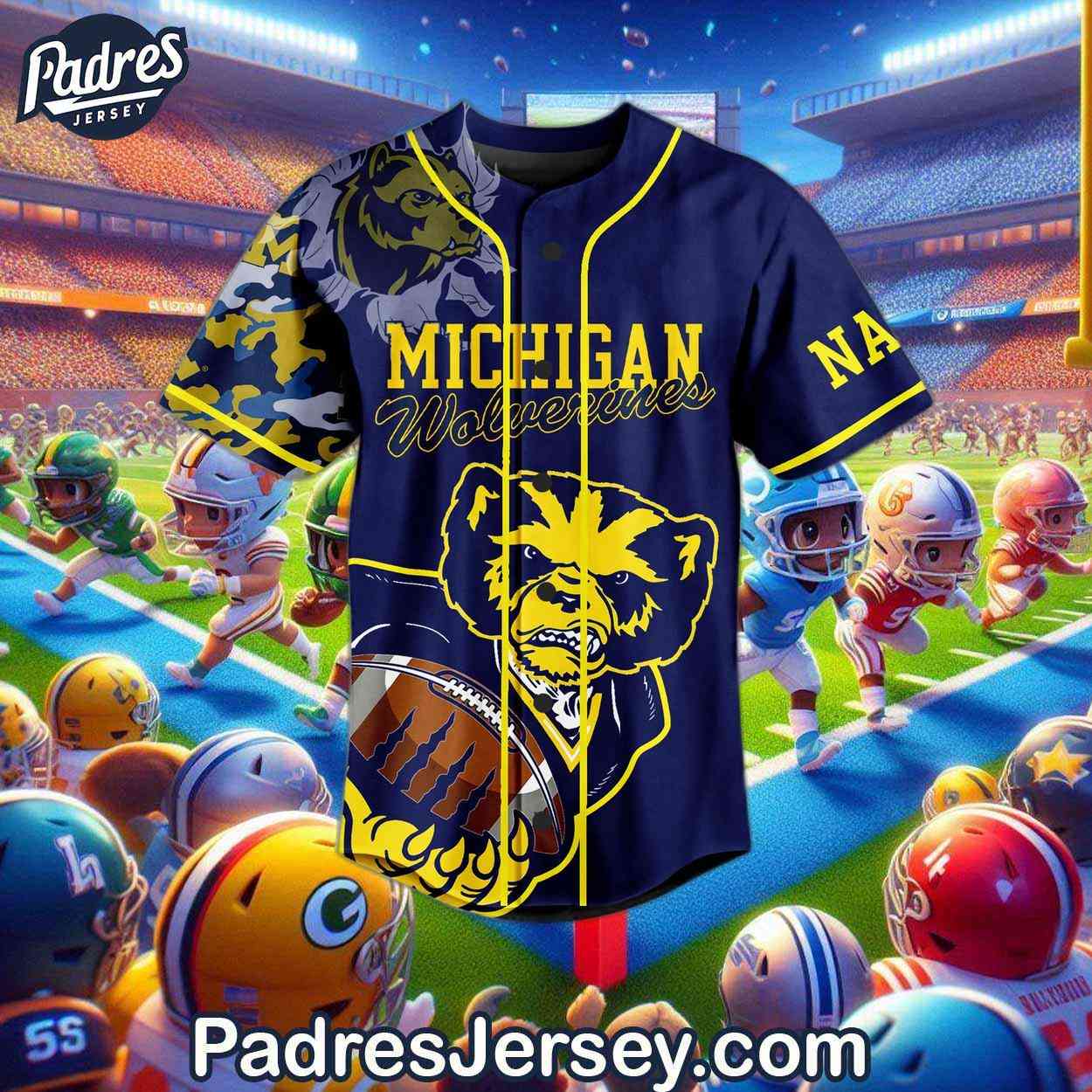 Custom Michigan Wolverines Football Baseball Jersey - Padres Jersey Oasis: Elevate Your Baseball Style Game
