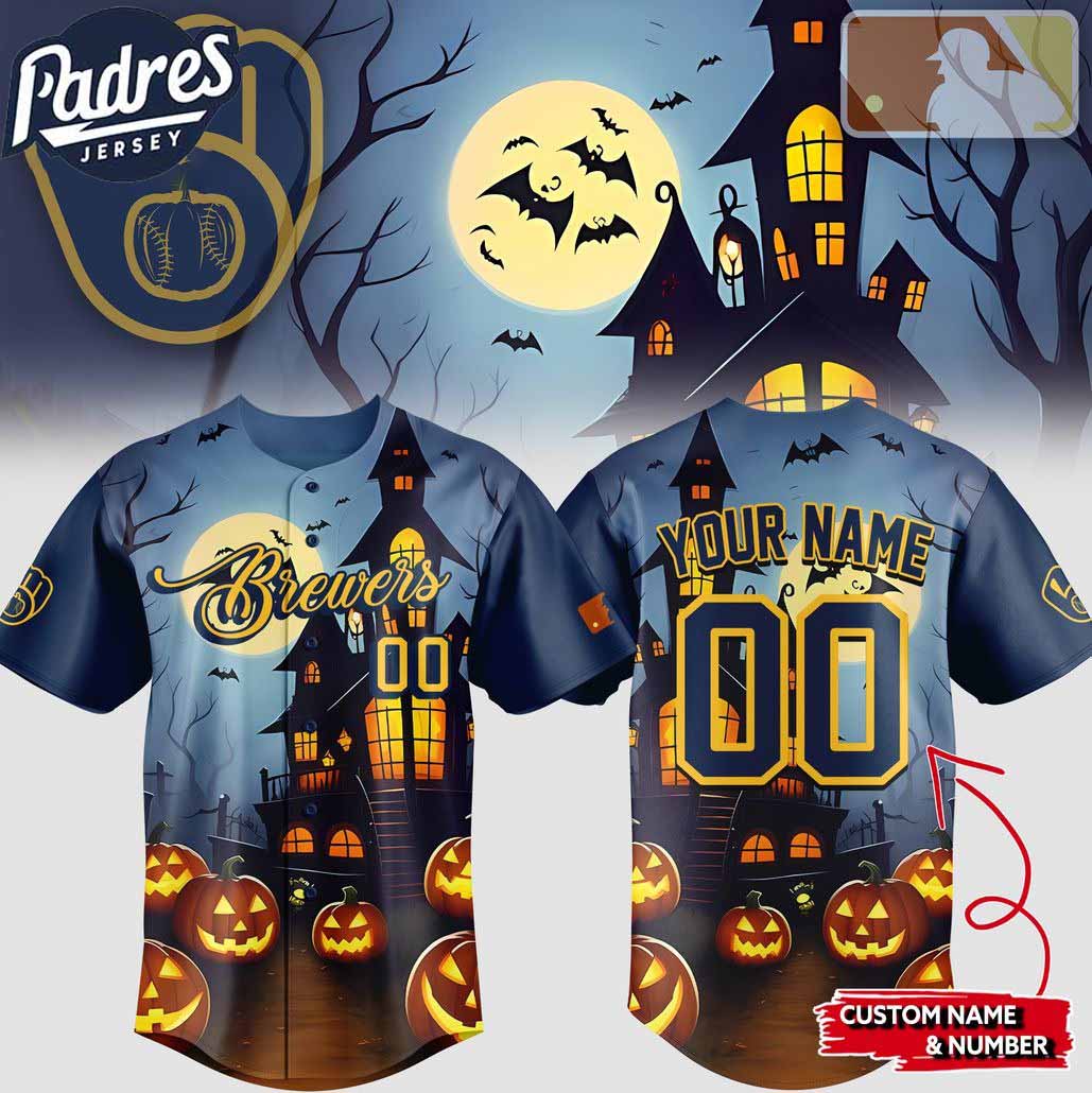 Custom Milwaukee Brewers Halloween Baseball Jersey - Padres Jersey Oasis: Elevate Your Baseball Style Game