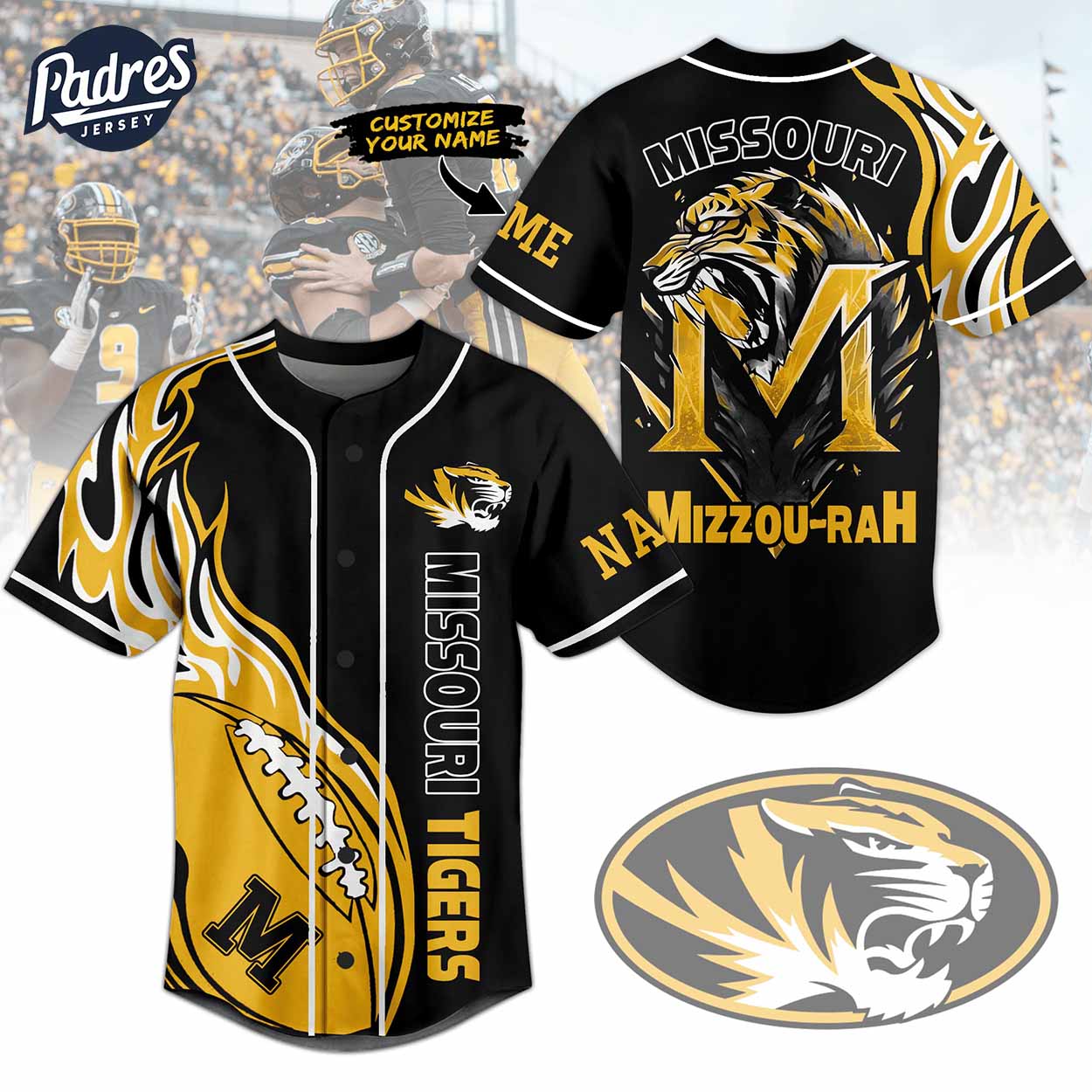 Custom Missouri Tigers Football Baseball Jersey - Padres Jersey Oasis: Elevate Your Baseball Style Game