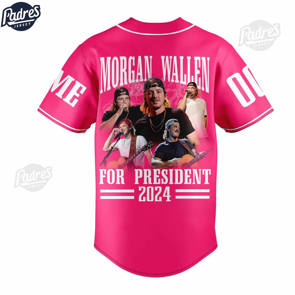 Custom Morgan Wallen For President 2024 Pink Baseball Jersey - Padres Jersey Oasis: Elevate Your Baseball Style Game