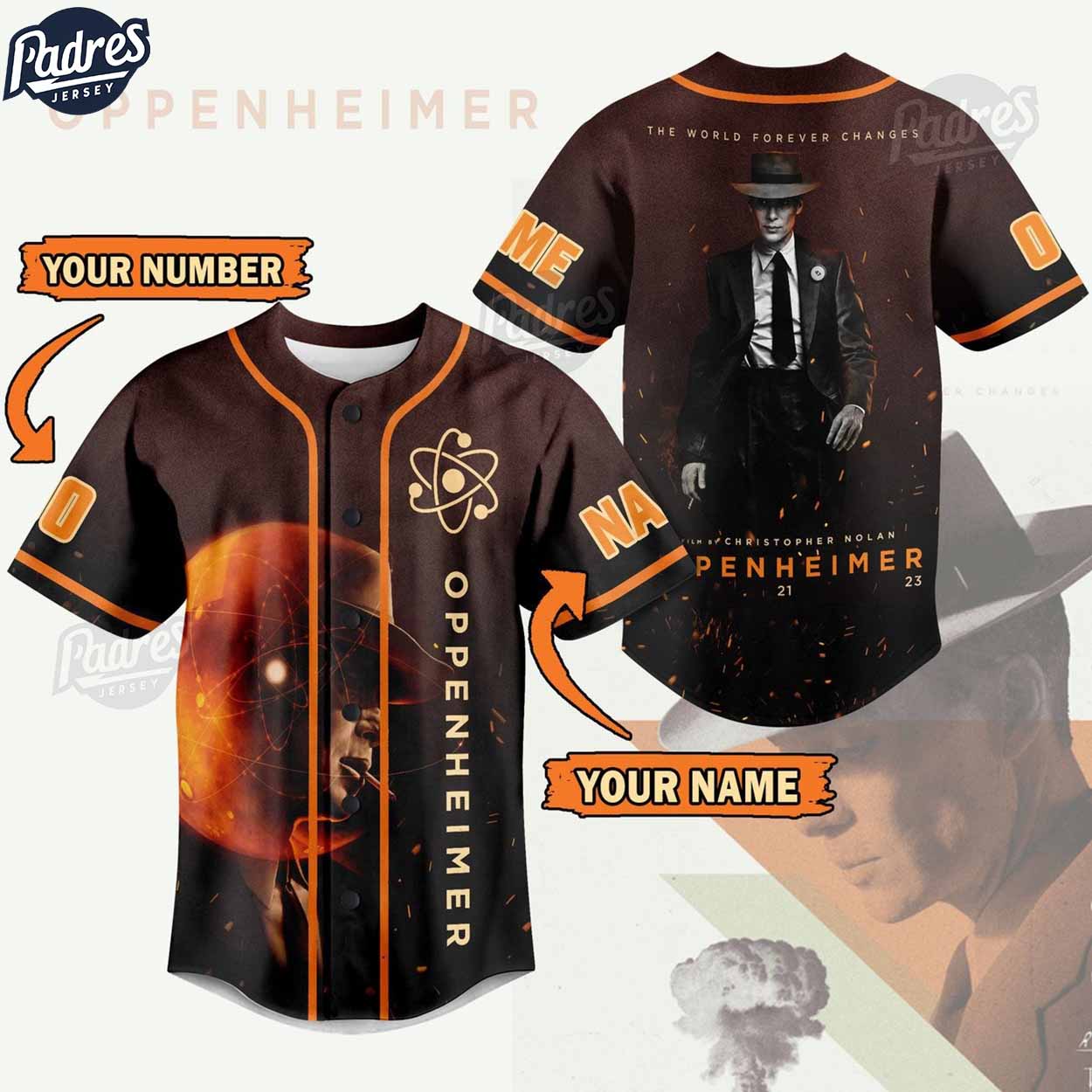 Custom Movie Oppenheimer Baseball Jersey - Padres Jersey Oasis: Elevate Your Baseball Style Game
