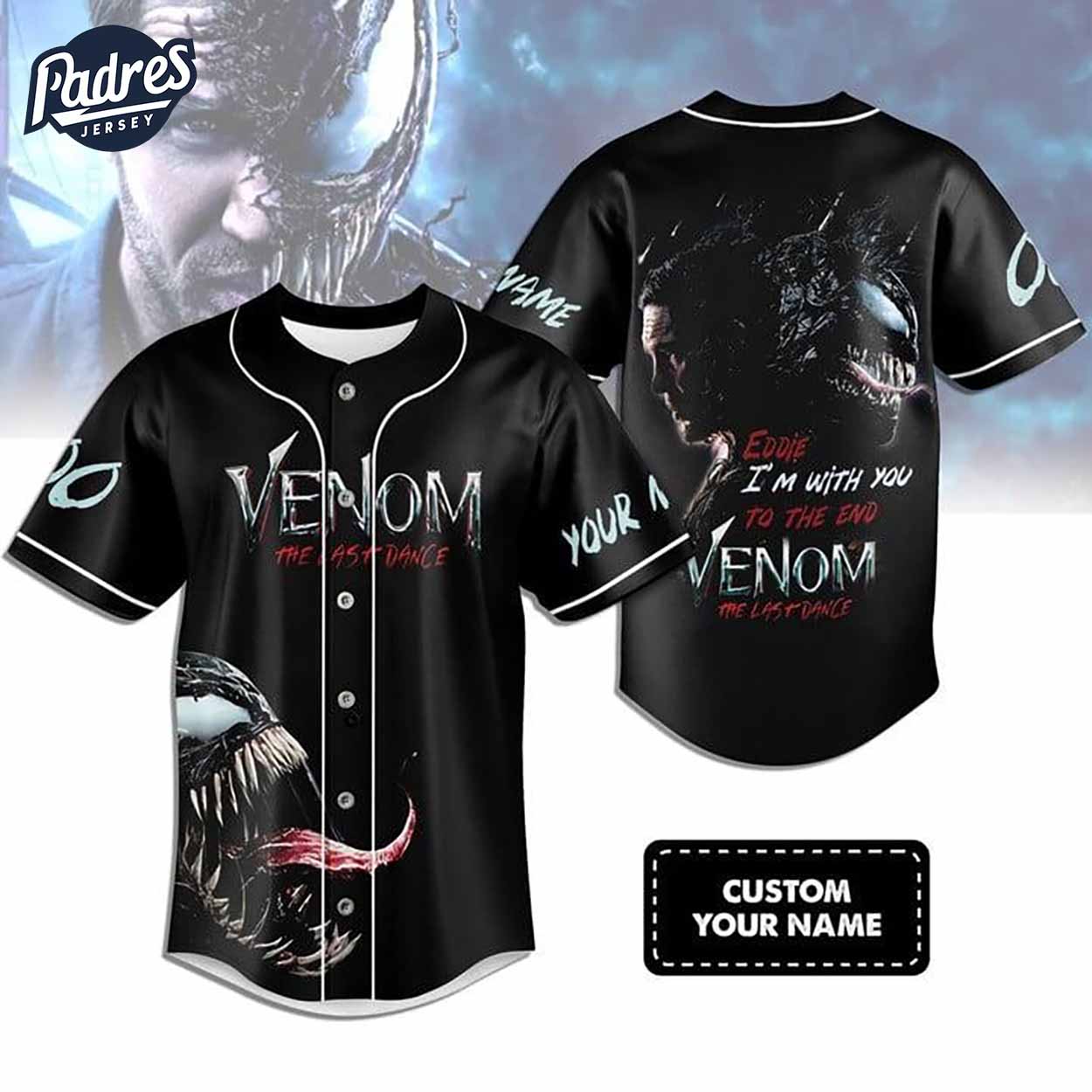 Custom Movie Venom The Last Dance Baseball Jersey - Padres Jersey Oasis: Elevate Your Baseball Style Game