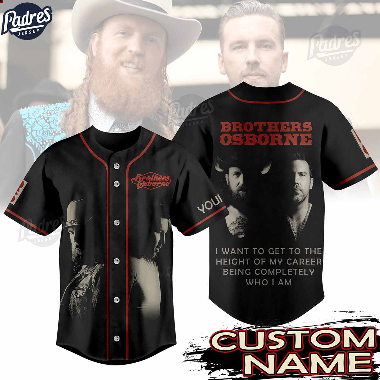 Custom Music Brothers Osborne Baseball Jersey - Padres Jersey Oasis: Elevate Your Baseball Style Game