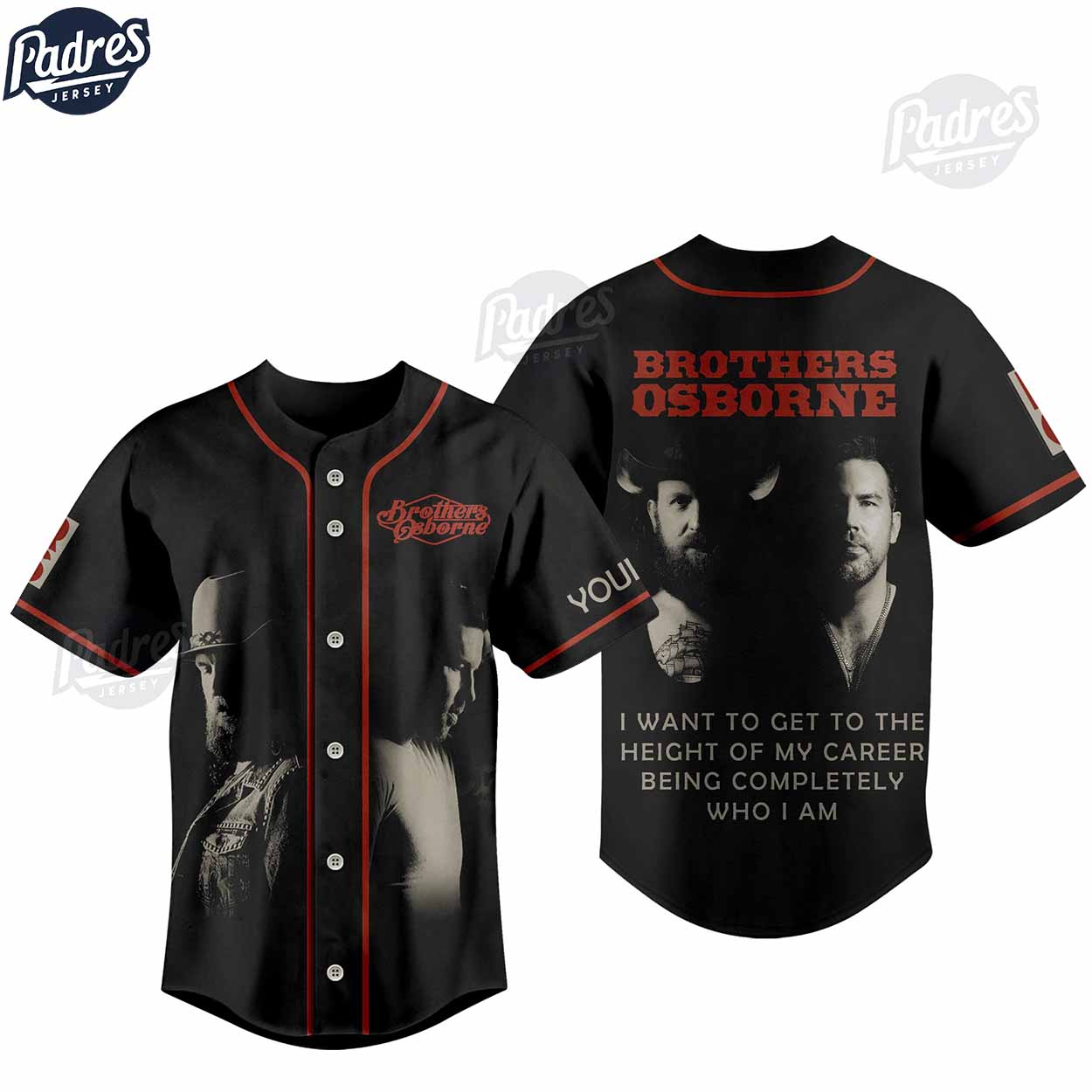 Custom Music Brothers Osborne Baseball Jersey - Padres Jersey Oasis: Elevate Your Baseball Style Game