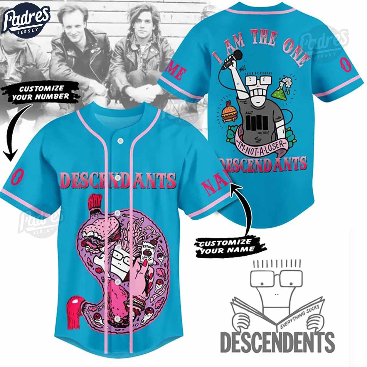 Custom Music Descendents Im The One Baseball Jersey - Padres Jersey Oasis: Elevate Your Baseball Style Game