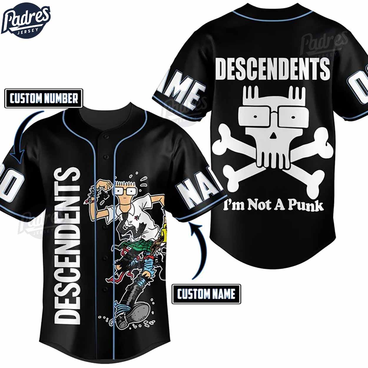 Custom Music Descendents I'm Not A Punk Baseball Jersey - Padres Jersey Oasis: Elevate Your Baseball Style Game
