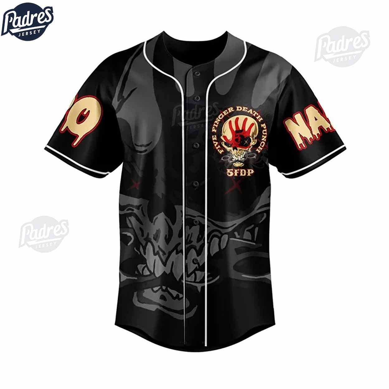 Custom Music Five Finger Death Punch Jack Skellington Baseball Jersey - Padres Jersey Oasis: Elevate Your Baseball Style Game