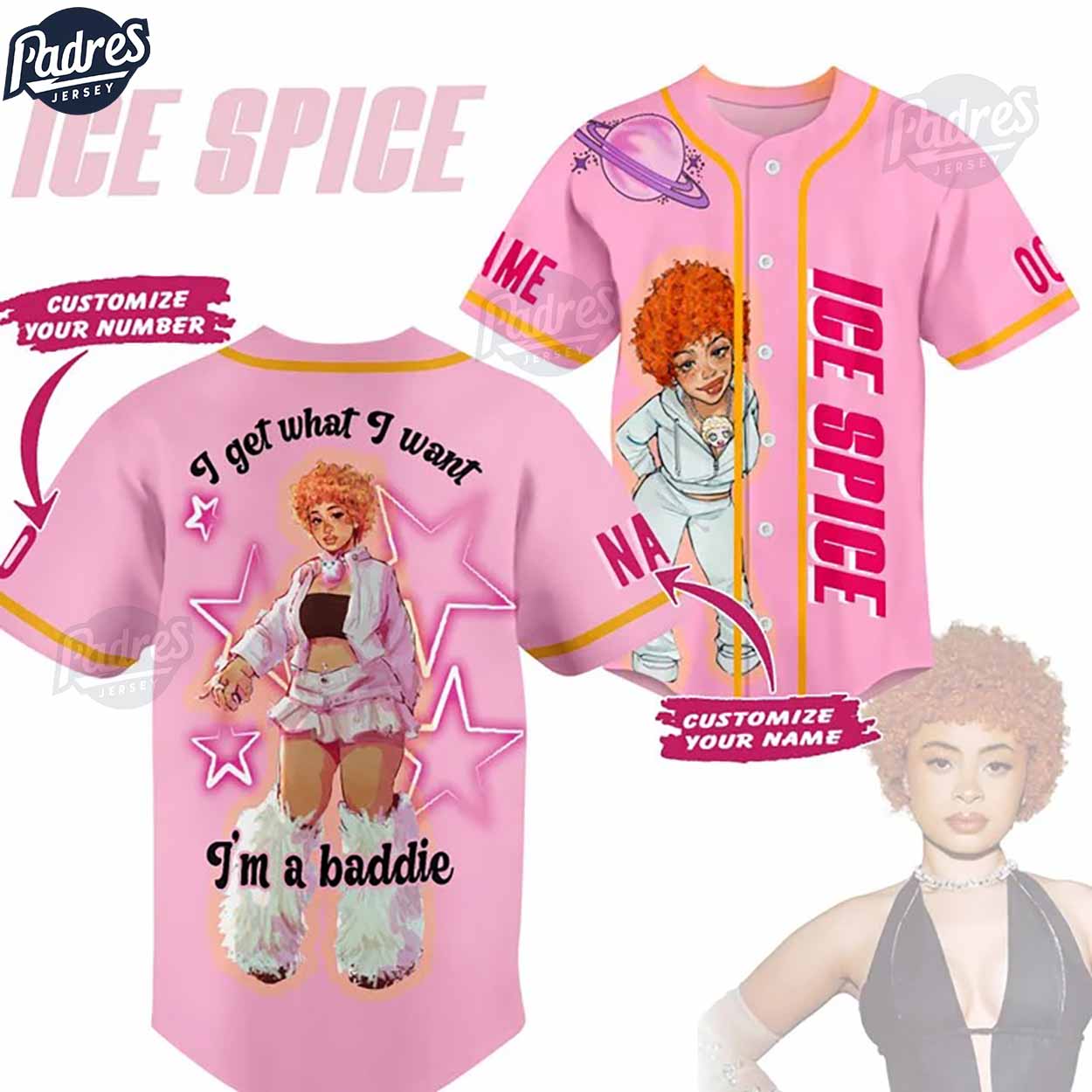 Custom Music Ice Spice Baseball Jersey - Padres Jersey Oasis: Elevate Your Baseball Style Game