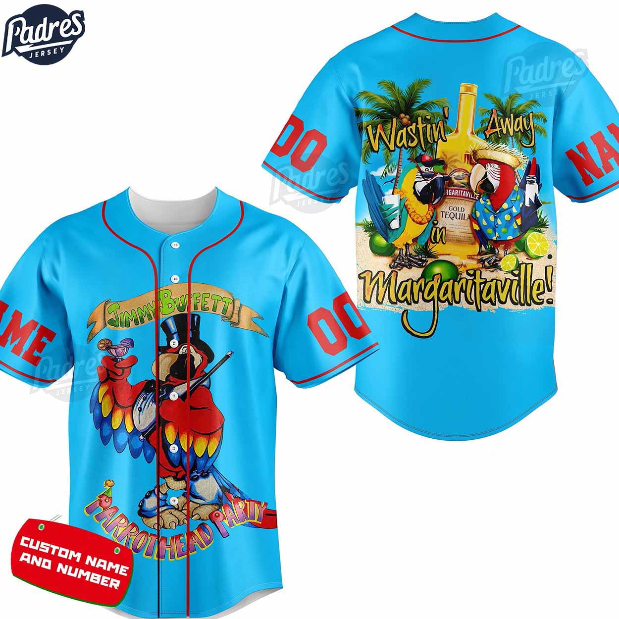 Custom Music Jimmy Buffett Blue Baseball Jersey - Padres Jersey Oasis: Elevate Your Baseball Style Game
