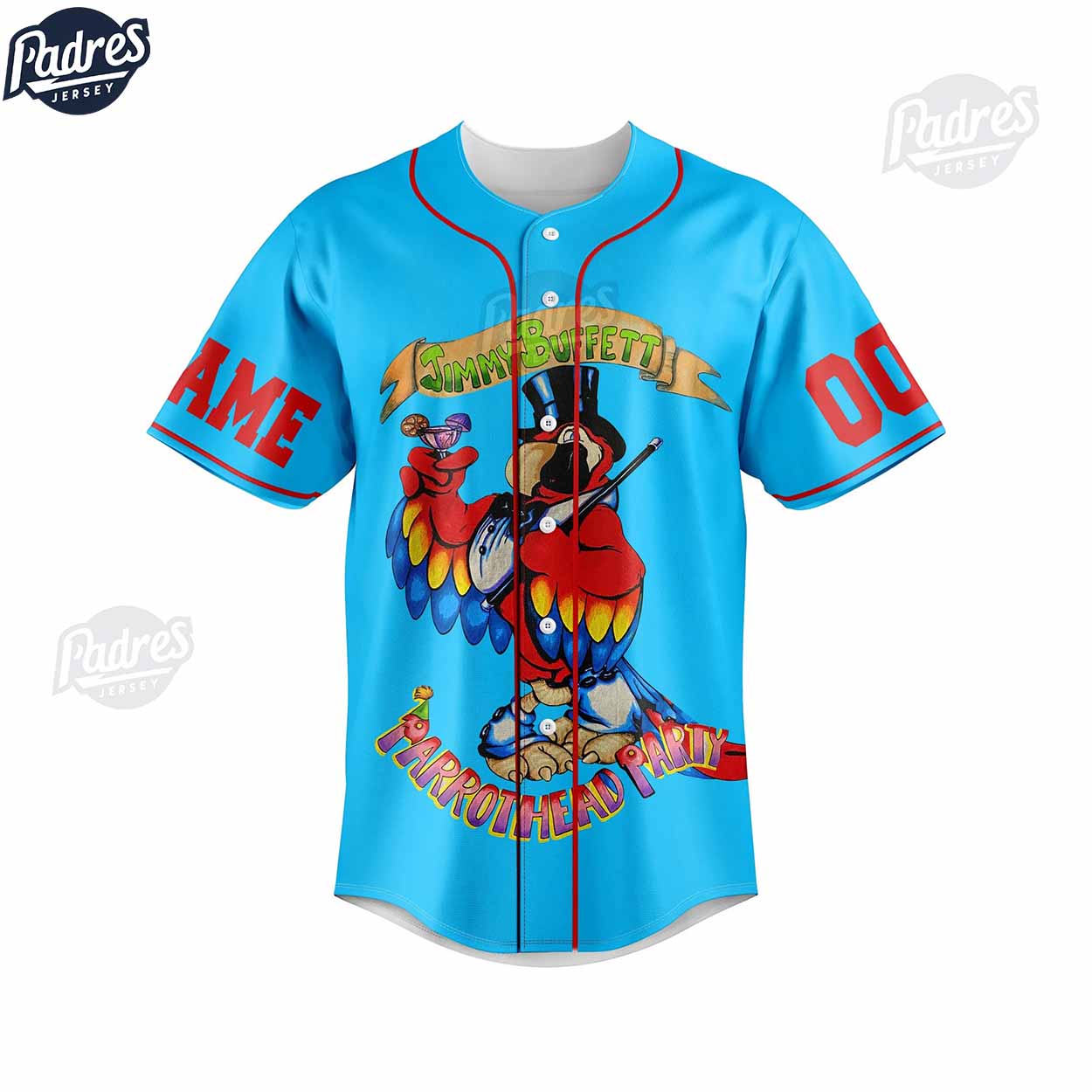 Custom Music Jimmy Buffett Blue Baseball Jersey - Padres Jersey Oasis: Elevate Your Baseball Style Game