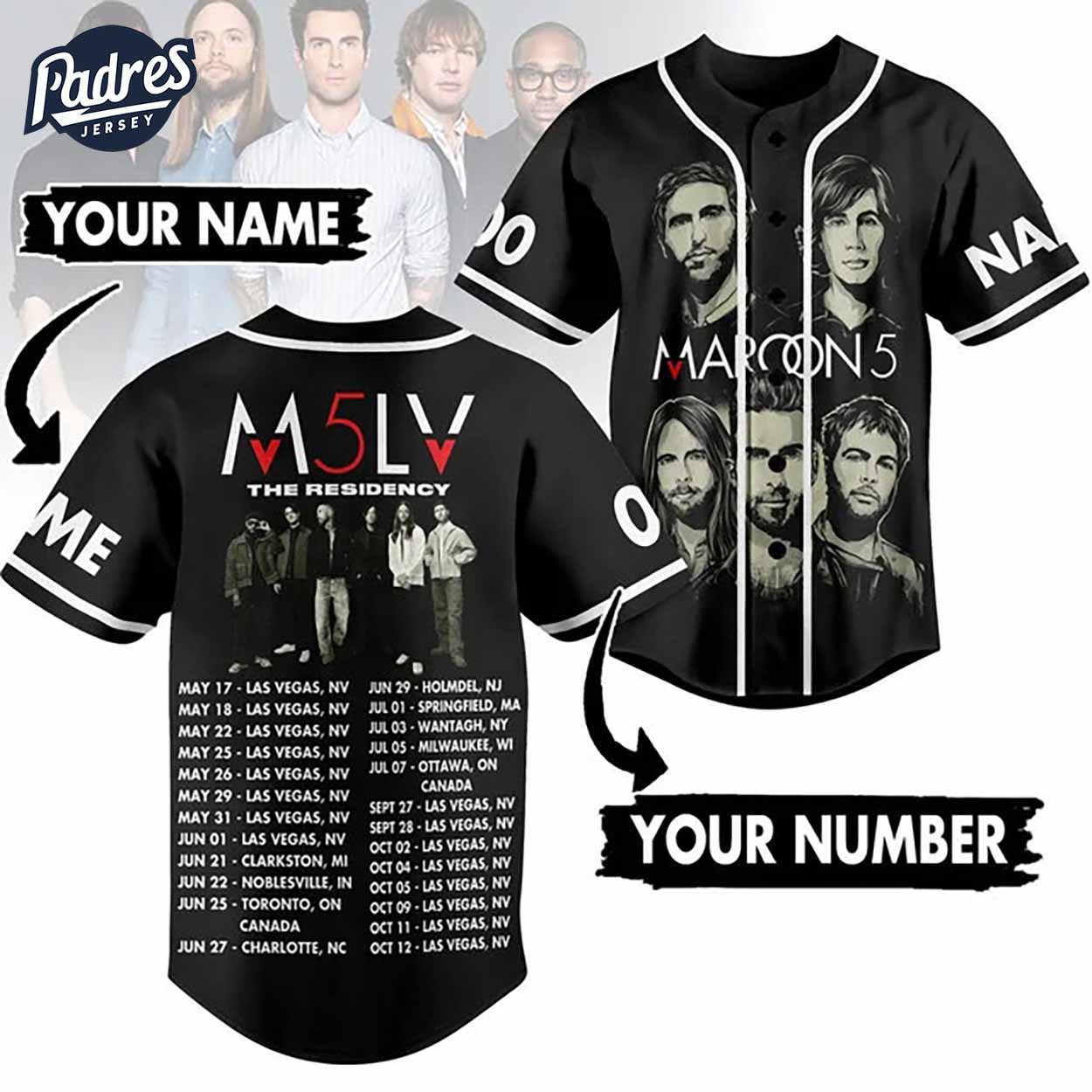 Custom Music Maroon 5 Baseball Jersey - Padres Jersey Oasis: Elevate Your Baseball Style Game