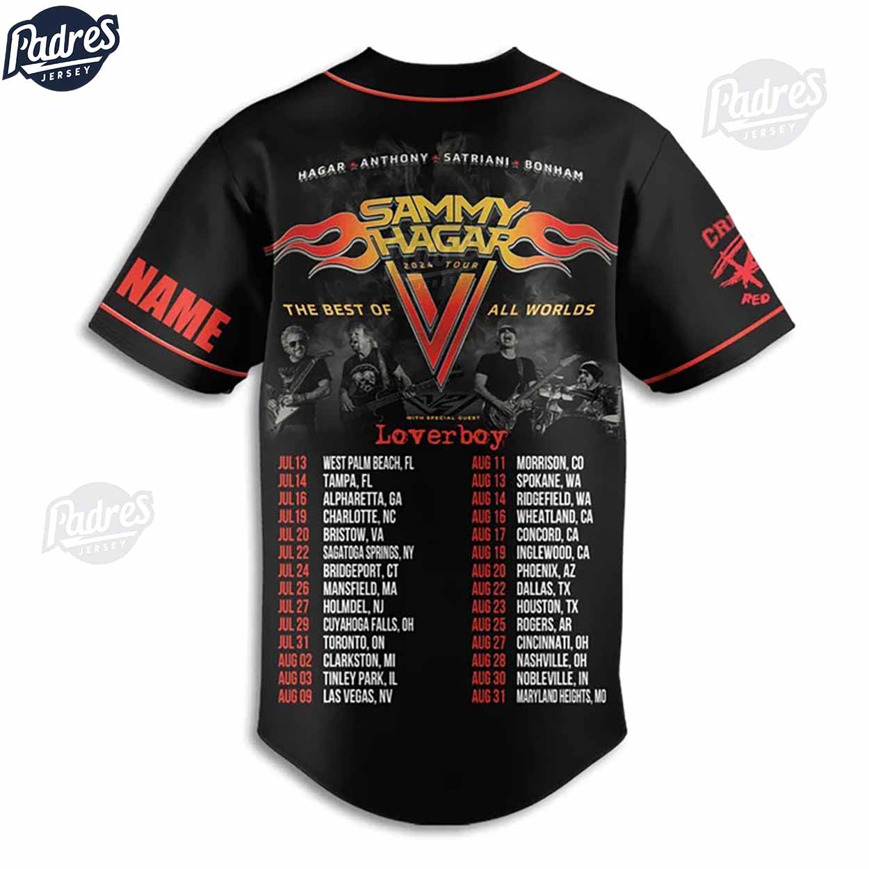 Custom Music Sammy Hagar Baseball Jersey Style - Padres Jersey Oasis: Elevate Your Baseball Style Game