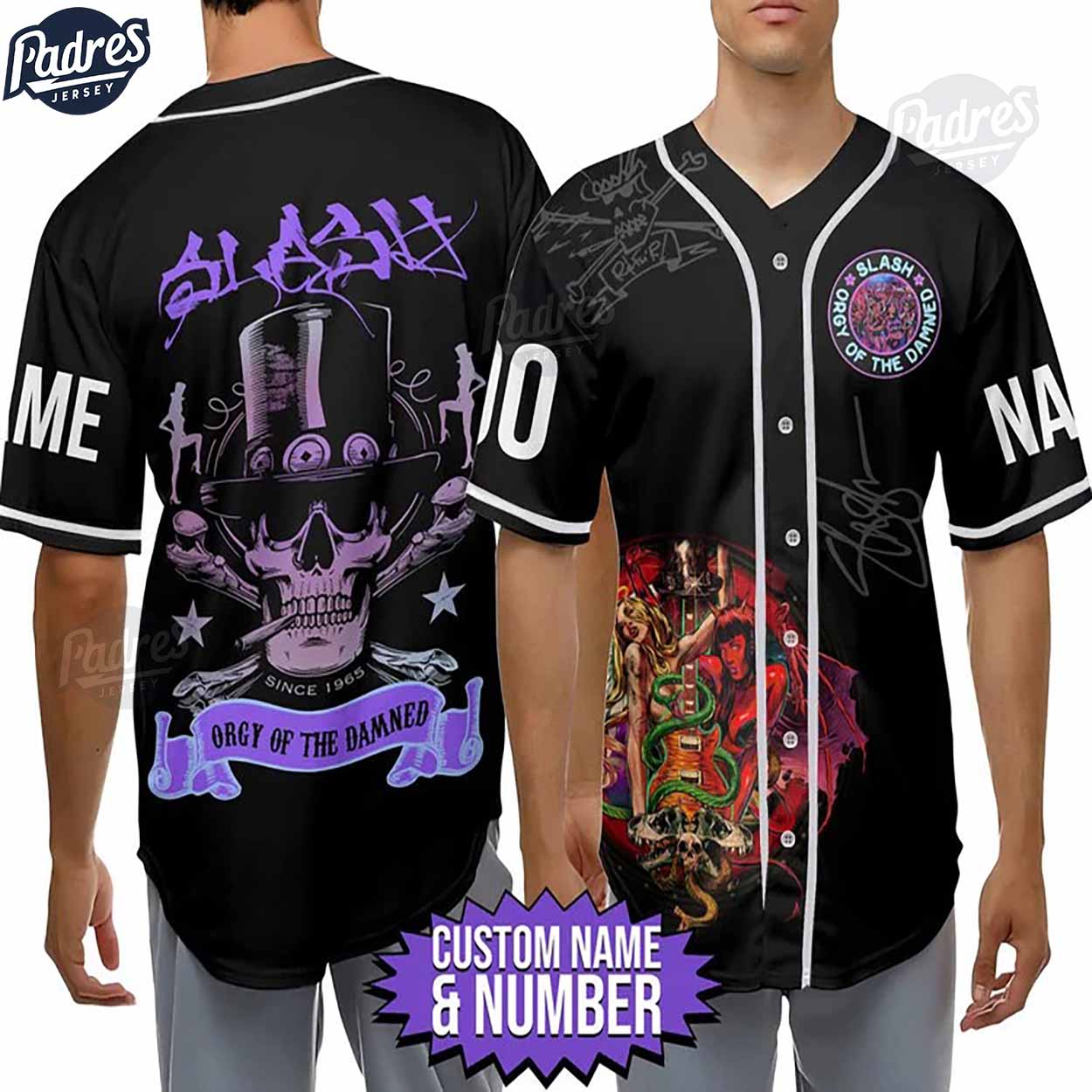 Custom Music Slash Orgy Of The Damned Baseball Jersey Style - Padres Jersey Oasis: Elevate Your Baseball Style Game