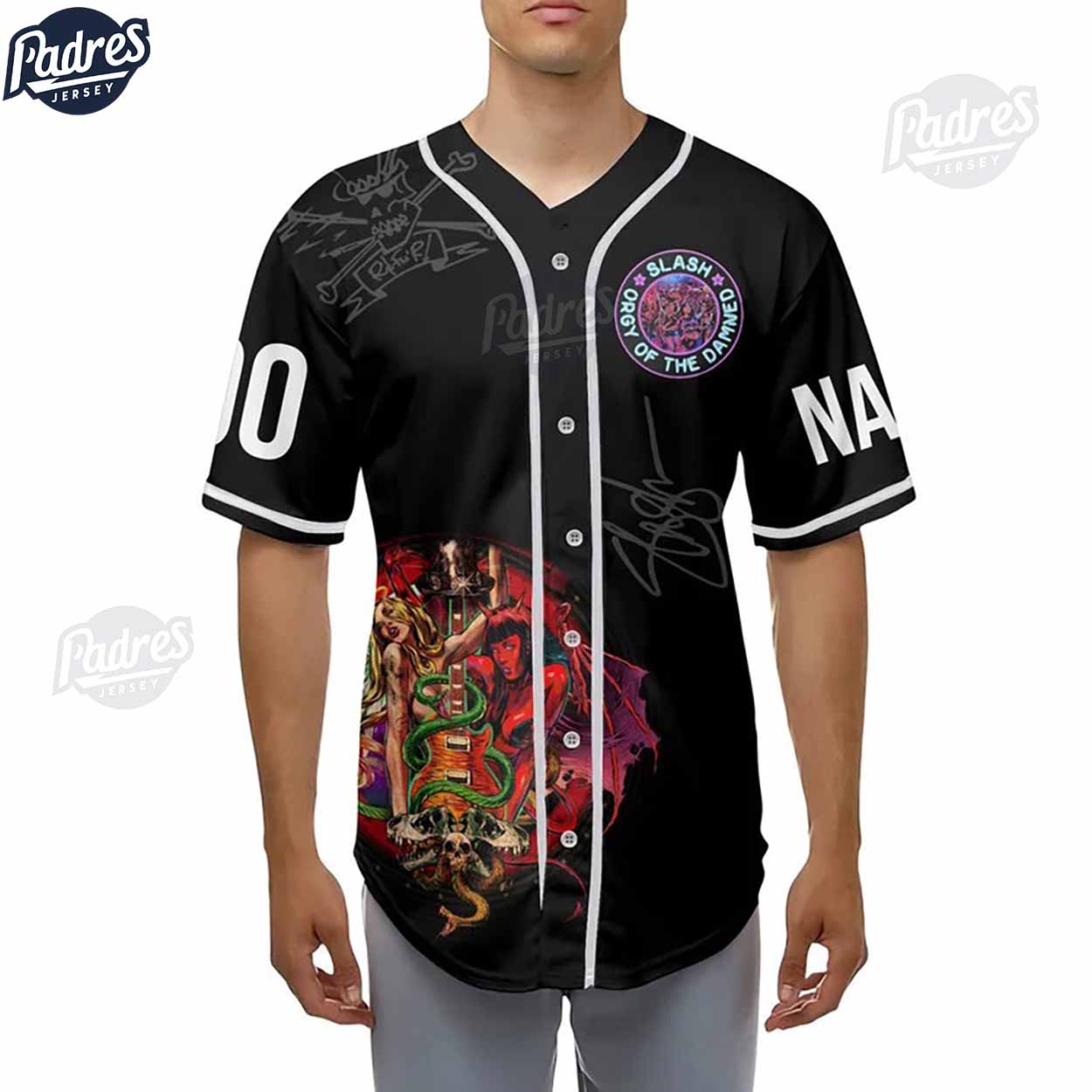 Custom Music Slash Orgy Of The Damned Baseball Jersey Style - Padres Jersey Oasis: Elevate Your Baseball Style Game