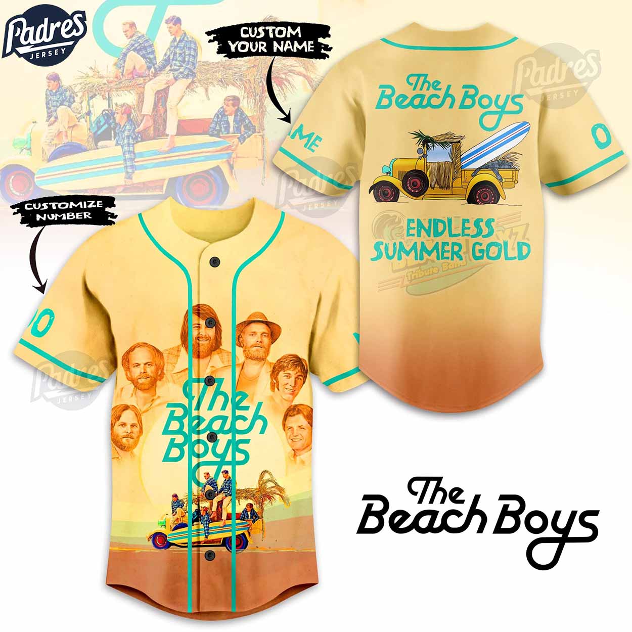 Custom Music The Beach Boys Baseball Jersey Style - Padres Jersey Oasis: Elevate Your Baseball Style Game
